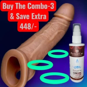 PleasureCart Combo- Penis Extender+3pcs Cock Ring+Lube