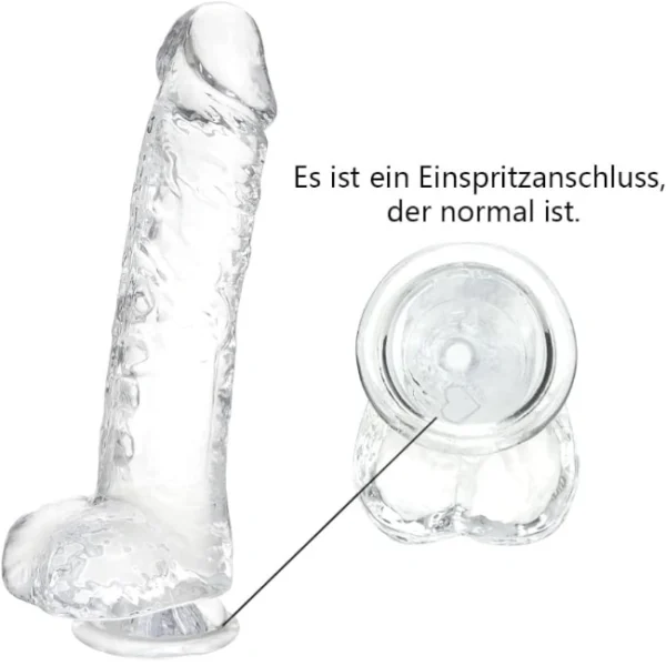 Crystal Clear Realistic Suction Cup Dildo-4