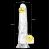 Crystal Clear Realistic Suction Cup Dildo body-safe material