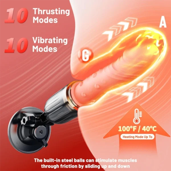 HeatWave 10-Mode Thrusting & Vibrating Dildo Machine-1