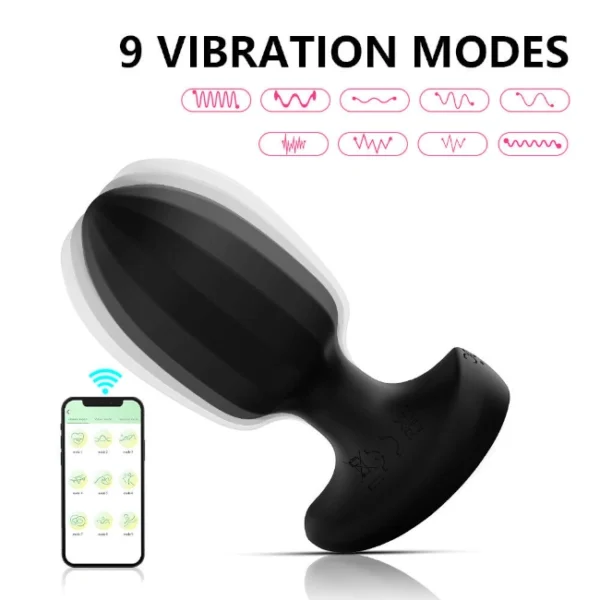 Vibrating Butt Plug with App Control – 9 Vibration Modes